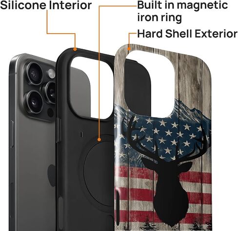 حالة لـ iPhone 16 (متوافق مع Magsafe) ، وغطاء الهاتف TPU+Soft TPU+Hard Acrylic 2-in-1 للرجال ، وحالة الحماية المضادة للخلع للصدمة لشريط iPhone 16-Tiger in Kuwait