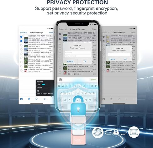 محرك أقراص فلاش 128 جيجابايت للهاتف/الوسادة/Android/الكمبيوتر/الكمبيوتر المحمول ، Need App (Pink ، E20) in Kuwait