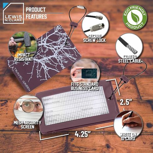 Lewis N. Clark Travel Luggage Tag and Suitcase Identifiers for Women and Men, Carry on, Backpack and More, Green Branches, Single in Kuwait