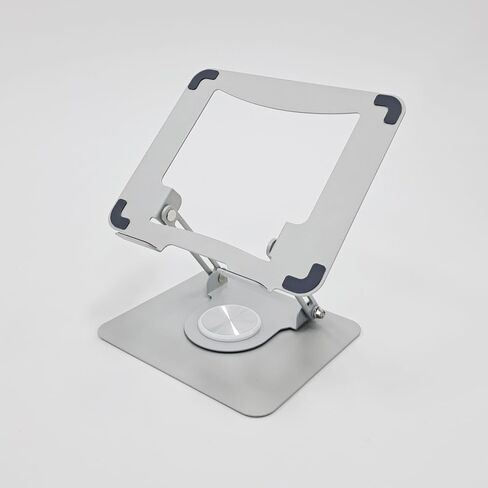 i1 Laptop Stand Silver, Portable Foldable Design,Adjustable Computer Stand with 360° Rotating Base, Ergonomic Laptop Riser for Collaborative Work, fits for All 10-19" Laptops in Saudi Arabia