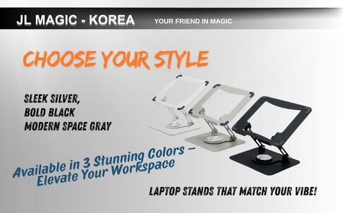 i1 Laptop Stand Silver, Portable Foldable Design,Adjustable Computer Stand with 360° Rotating Base, Ergonomic Laptop Riser for Collaborative Work, fits for All 10-19" Laptops in Saudi Arabia