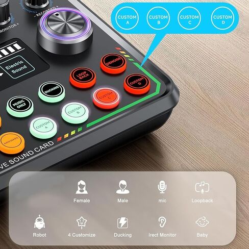 مجموعة حزمة Microphone Microphone Yunseity ، معدات تسجيل الصوت ، بطاقة صوت حية لاستوديو الهاتف الذكي للكمبيوتر الشخصي ، حزمة معدات البودكاست RGB Lights in Kuwait