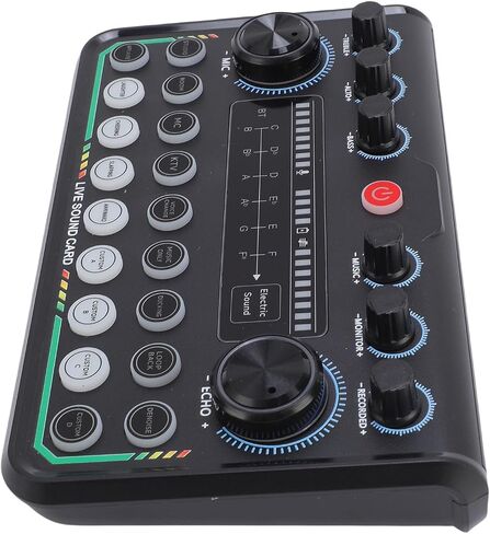 مجموعة حزمة Microphone Microphone Yunseity ، معدات تسجيل الصوت ، بطاقة صوت حية لاستوديو الهاتف الذكي للكمبيوتر الشخصي ، حزمة معدات البودكاست RGB Lights in Kuwait