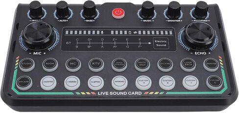 مجموعة حزمة Microphone Microphone Yunseity ، معدات تسجيل الصوت ، بطاقة صوت حية لاستوديو الهاتف الذكي للكمبيوتر الشخصي ، حزمة معدات البودكاست RGB Lights in Kuwait