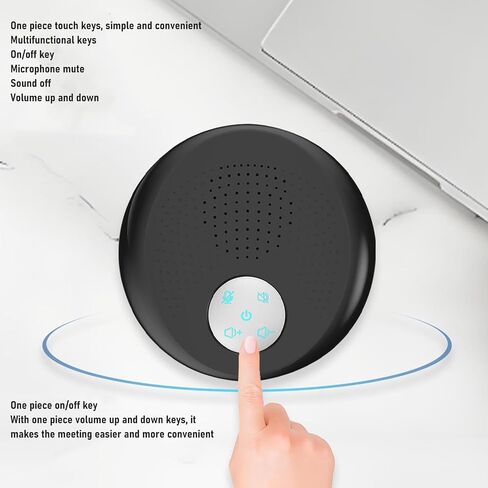 مؤتمر Yunir USB Microphone ، 360 ° Emnidirectional Contenser PC Mic مع خوارزميات صوتية 3A لمؤتمر الفيديو ، التسجيل ، سكايب ، فئة عبر الإنترنت ، مراسل المحكمة ، الحد من الضوضاء in Kuwait