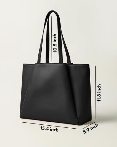 Work Tote Bags for Women 15.6 Inch - Laptop Tote Bag with Zip Compartments - Large PU Leather Office Purse Computer Briefcase in Saudi Arabia