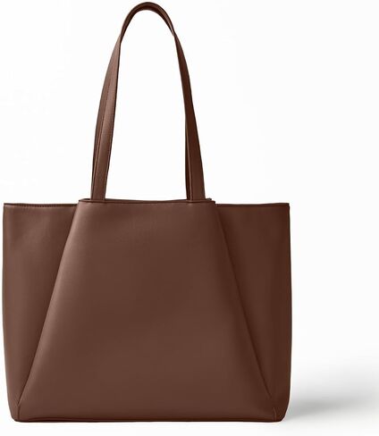 Work Tote Bags for Women 15.6 Inch - Laptop Tote Bag with Zip Compartments - Large PU Leather Office Purse Computer Briefcase in Saudi Arabia