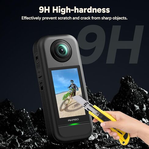AKASO Screen Protector 360 Camera (2 Pack), Tempered Glass LCD Display Film Screen Protective Cover, Ultra HD, 9H Hardness, Scratch Resistant in Saudi Arabia
