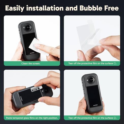 AKASO Screen Protector 360 Camera (2 Pack), Tempered Glass LCD Display Film Screen Protective Cover, Ultra HD, 9H Hardness, Scratch Resistant in Saudi Arabia