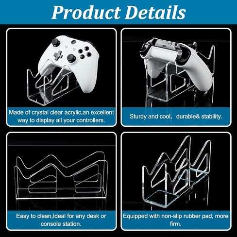 حامل وحدة تحكم Universal Universal Adlymaker ، Clear Acrylic Dual Game Controller Stand ، Gamepad Desktop Stand لعرض وحدات التحكم الحديثة للألعاب الرجعية والمؤسسة in Saudi Arabia