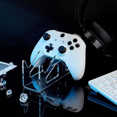 حامل وحدة تحكم Universal Universal Adlymaker ، Clear Acrylic Dual Game Controller Stand ، Gamepad Desktop Stand لعرض وحدات التحكم الحديثة للألعاب الرجعية والمؤسسة in Saudi Arabia