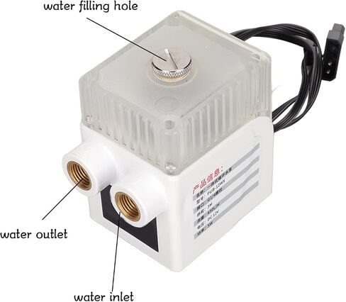 CPU Reservoir, G1/4" Thread Ultra Quiet Water Cooling Pump 12V 450L/H Three Phase Copper Wire 4pin Connector Computer Water Cooling System Heat Exchanger Tool(White) in Saudi Arabia