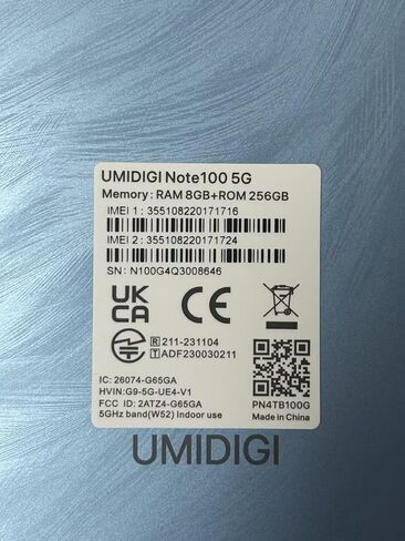 UMIDIGI Note 100 5G Cell Phone, Android 14 Unlocked Phones, 12(6+6) GB+128GB/TF 1TB Expend, 5G Dual SIM, 50MP Camera, 6.8" HD+120Hz Display, Fingerprint+AI Face Unlock, 5000mAh Android Phone(Black) in Kuwait