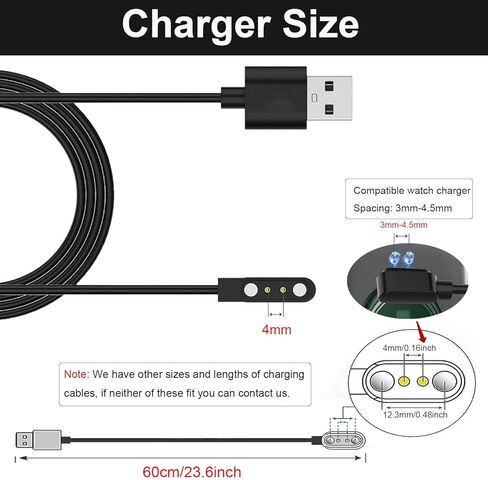 كابل شاحن مغناطيسي واحد لـ Ruxingx CS5 Pro / Akumaka CS5 / Dekelife CS5 Smart Watch USB Cord in Saudi Arabia