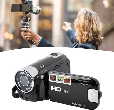 Yunir 4K 48MP DV Camera ، 16x camera Zoom Video Camera مع كبل USB ، شاشة 2.7 بوصة TFT قابلة للتدوير ، وحدة تحكم عن بعد ، دعم لبطاقة SD 32 جيجابايت (غير متضمن) ، لصالح in Saudi Arabia