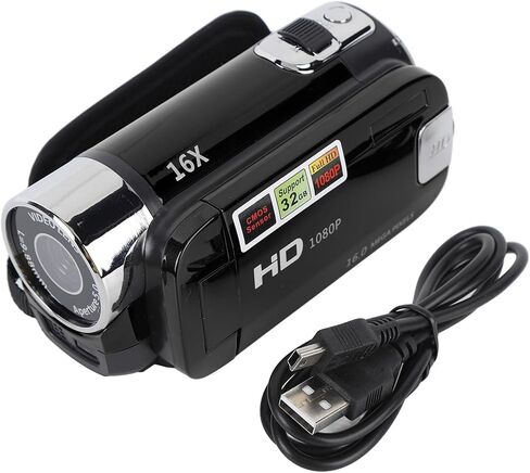 Yunir 4K 48MP DV Camera ، 16x camera Zoom Video Camera مع كبل USB ، شاشة 2.7 بوصة TFT قابلة للتدوير ، وحدة تحكم عن بعد ، دعم لبطاقة SD 32 جيجابايت (غير متضمن) ، لصالح in Saudi Arabia