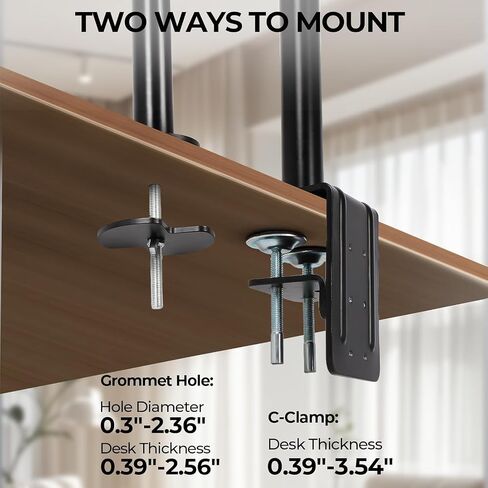 Mount Vesa Mount الثقيلة ， 3 Monitor Desk Mount ， يستوعب 3 شاشات من 17 إلى 32 بوصة ， حامل الشاشة المريحة مع وظيفة الميل/الدور in Saudi Arabia