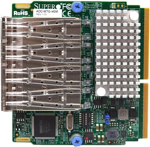 Supermicro AOC-MTG-I4SM-O CARD-ON CARD AOC-MTG-I4SM-محول الشبكة-10 جيجابت SFP+ x 4 in Saudi Arabia