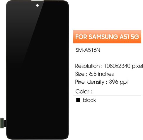 OLED for Samsung Galaxy A51 5G Screen Screen for Samsung A51 5G LCD Display A516V SM-A516U LCD Digitizer Assembly No Frame (Pudge Photerprint) in Saudi Arabia