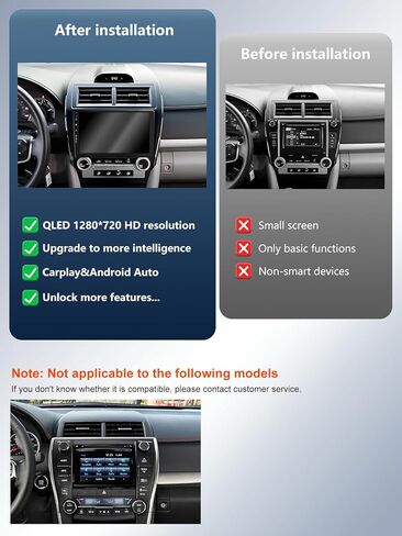 ستيريو راديو Car Toyota Camry 2012 2013 ، Android 13/IPS Touch Screen/Wireless Carplay/Android Auto/Bluetooth/GPS Mavigation/WiFi/5G/HD Camera-Up Camera/SWC/FM (2+64) in Kuwait
