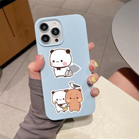 100PCS Bubu dudu Stickers for Water Bottle Laptop,Cute Cartoon Decals for Kids Teens Luggage ClassroomTeaching Rewards Skateboard Scrapbooking (White and Brown) in Kuwait