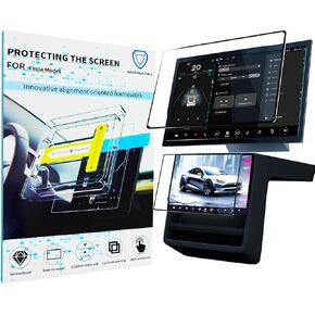 Tesla Model 3 New and Model Y Juniper Screen Protector Matte, Model 3 (2024~2025)/New Model Y Juniper Accessories, Tempered Glass Protector Front/Rear Screen 2 Pack, No Glare & Fingerprint in Kuwait