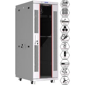 Sysracks Server Rack Network Cabinet Locking Deep Server Server Cabinet 35 بوصة رف شبكة العمق على عجلات Computer Cabanet - 4 X Fans - Thermostat - PDU - شاشة LCD (42U 24 "x35" x84 ") in Kuwait