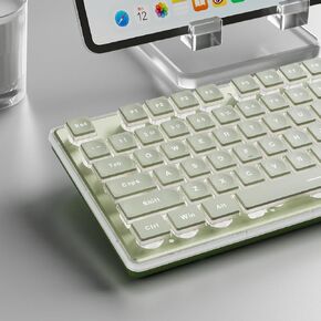 EWEADN F98 Wired Keyboard with Smart Display & Knob,98 Keys Aesthetic Computer Keyboards,Metal Panel,Cute Wired Cream Membrane Keyboard for Windows/PC-Green in Kuwait