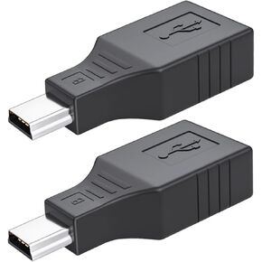2 Pack USB 2.0 Type A Female to Mini USB 5-Pin-Pin-Pin Male/Female Adapter-نقل البيانات عالية السرعة وتوافقها مع الكاميرات والطابعات وأجهزة الصوت والمزيد in Kuwait