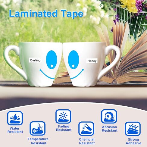 Tze251 Tze-251 24mm Label Tape Response for Brother p-touch Label Tape TZ-251 24mm 0.94 "أسود مغلف على شريط أبيض ، متوافق مع الأخ PT-D610BT D600 700 PTP750W ، 1 بوصة ، 2 باك in Kuwait
