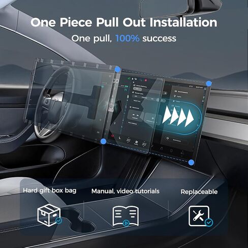 Tesla Model 3 New and Model Y Juniper Screen Protector Matte, Model 3 (2024~2025)/New Model Y Juniper Accessories, Tempered Glass Protector Front/Rear Screen 2 Pack, No Glare & Fingerprint in Kuwait