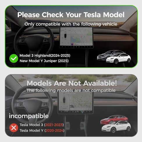 Tesla Model 3 New and Model Y Juniper Screen Protector Matte, Model 3 (2024~2025)/New Model Y Juniper Accessories, Tempered Glass Protector Front/Rear Screen 2 Pack, No Glare & Fingerprint in Kuwait