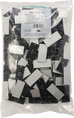 Panduit ABM112-AT-D0 Cable Cable Mount ، درجة حرارة عالية ، مدعومة لاصقة ، 4 اتجاهات ، نايلون مقاومة للطقس 6.6 ، 1.12 "× 1.12" ، أسود (حزمة 500) in Saudi Arabia