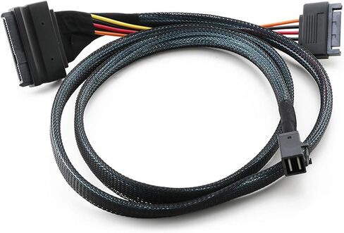 SFF-8643 to SFF-8639 Connector SFF-8639 with 15Pin Power Adapter Cable Data Transmission Cable for PC Servers in Saudi Arabia