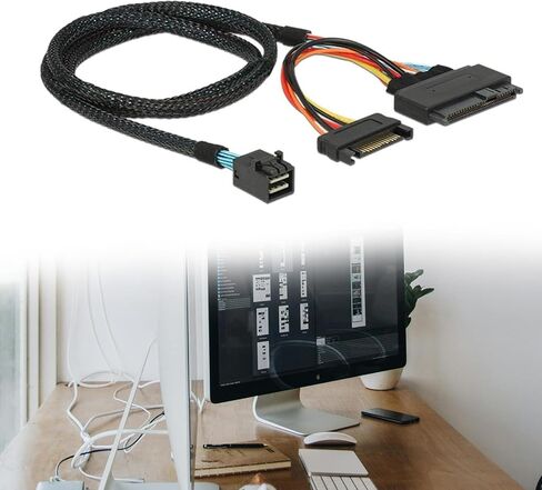 SFF-8643 to SFF-8639 Connector SFF-8639 with 15Pin Power Adapter Cable Data Transmission Cable for PC Servers in Saudi Arabia