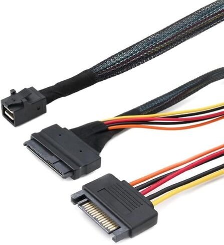 SFF-8643 to SFF-8639 Connector SFF-8639 with 15Pin Power Adapter Cable Data Transmission Cable for PC Servers in Saudi Arabia