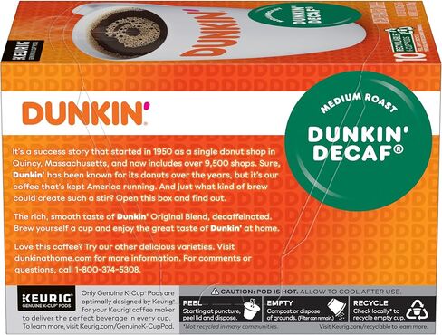Dunkin 'Decaf Medium Roast Coffee ، 60 Keurig K-Cup Pods in Saudi Arabia