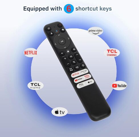 RC813 Voice Remote Control ، من أجل TCL Google TV Remote Control ، يأتي مع 6 مفاتيح اختصار. متوافق مع TCL 4K QLED/UHD/QD-MINI SERIS in Kuwait