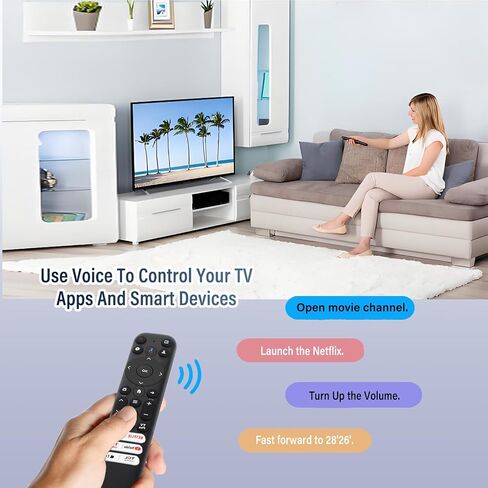 RC813 Voice Remote Control ، من أجل TCL Google TV Remote Control ، يأتي مع 6 مفاتيح اختصار. متوافق مع TCL 4K QLED/UHD/QD-MINI SERIS in Kuwait
