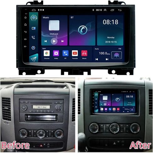 سيارات راديو سيارات لسيارة مرسيدس بنز سبرينتر 2006-2017 مع Carplay Wireless Android Auto ، 9 '' 'ترقية شاشة تعمل باللمس لـ Sprinter Head Unit Bluetooth ، FM ، GPS Navi ، WiFi ، SWC ، MIC ، كاميرا احتياطية in Saudi Arabia