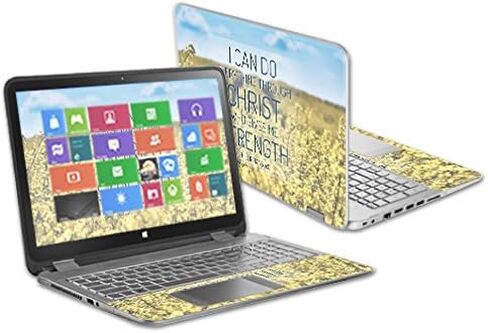 MightySkins Skin Compatible with HP Envy x360 15.6" - Through Christ | Protective, Durable, and Unique Vinyl Decal wrap Cover | Easy to Apply, Remove, and Change Styles | Made in The USA in Saudi Arabia