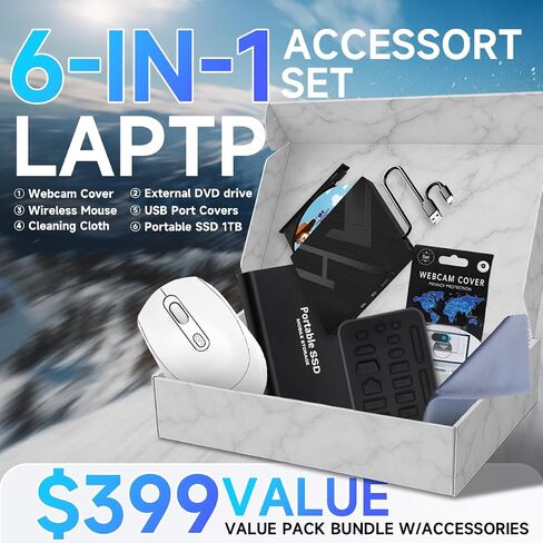 HP 17 inch Touchscreen Laptop, 17.3" HD+ Anti-Glare Display, AMD Ryzen 5 7530U, 32GB DDR4 RAM, 1TB SSD, AMD Radeon Graphics, Windows 11 Pro, Numeric Keypad, w/Accessories in Saudi Arabia