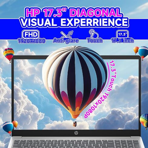 HP 17 inch Touchscreen Laptop, 17.3" HD+ Anti-Glare Display, AMD Ryzen 5 7530U, 32GB DDR4 RAM, 1TB SSD, AMD Radeon Graphics, Windows 11 Pro, Numeric Keypad, w/Accessories in Kuwait