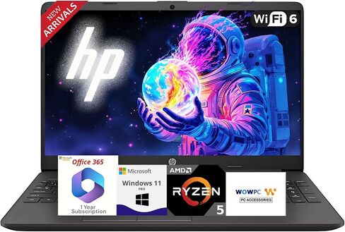 HP LAPTOP for Work & Home (1 سنة Microsoft Office 365) ، AMD Ryzen 5 5500U Processor (Outperforms I7-1165G7) ، 15.6 " in Kuwait