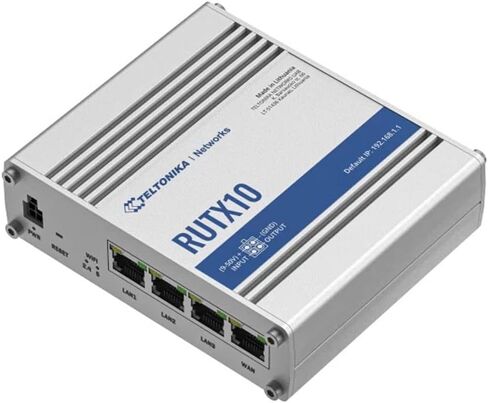 Teltonika RUTX10000200 - RUTX10 Professional Wireless Router, 4 x Gigabit Ethernet Ports, Remote Management (Modem Only - Prime) (Renewed) in Saudi Arabia