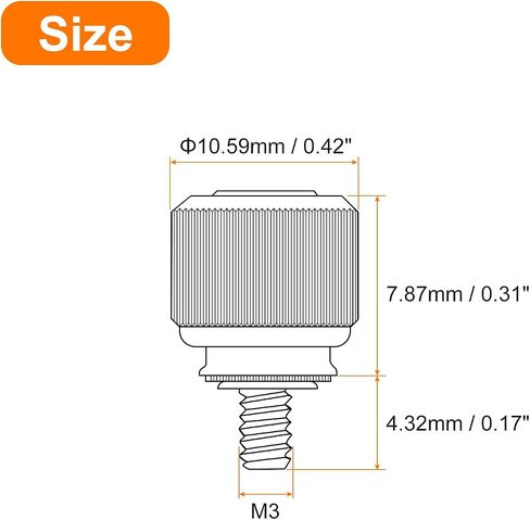 5pcs M3-0.5x4.32mm Computer Case Stainless Steel Thumbscrews, PF11 Knurled Head Spring Loaded Self-Clinching Panel Fasteners for PC Computer Case, Silver White in Saudi Arabia