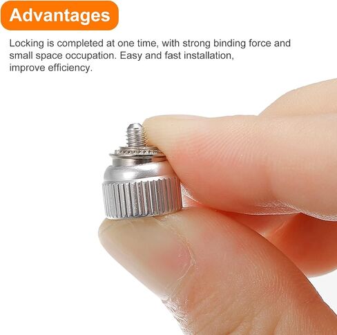 5pcs M3-0.5x4.32mm Computer Case Stainless Steel Thumbscrews, PF11 Knurled Head Spring Loaded Self-Clinching Panel Fasteners for PC Computer Case, Silver White in Saudi Arabia