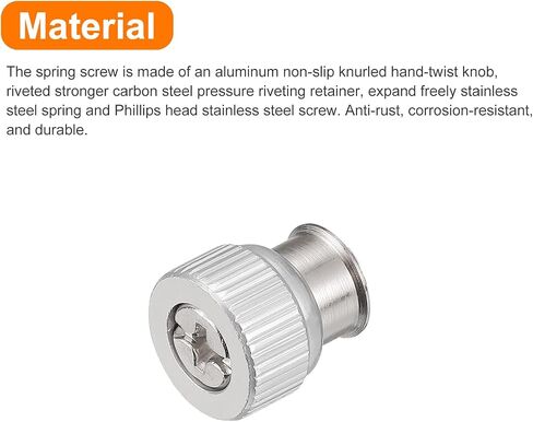 5pcs M3-0.5x4.32mm Computer Case Stainless Steel Thumbscrews, PF11 Knurled Head Spring Loaded Self-Clinching Panel Fasteners for PC Computer Case, Silver White in Saudi Arabia