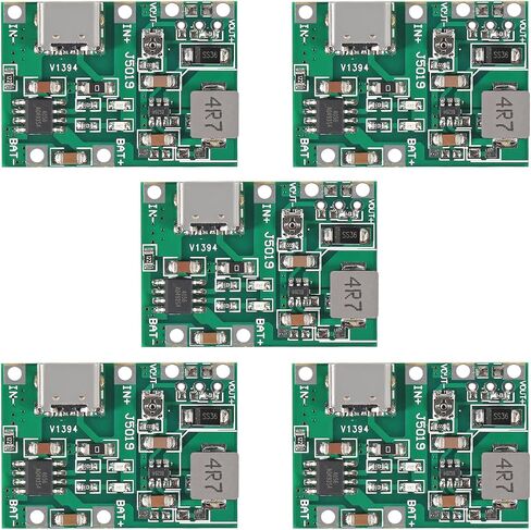 AITRIP 5PCS Type-C USB 3.7V 4.2V 1A 5W Lithium Li-ion 18650 Battery Charger Board DC-DC Step Up Boost Module TP4056 DIY Kit Parts in Kuwait
