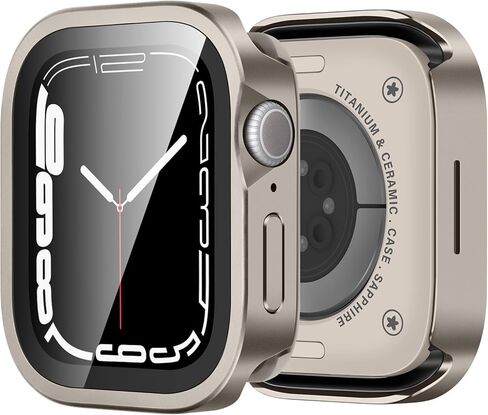 3 في 1 حالات معدنية متوافقة مع سلسلة Apple Watch Series 6/5/4 ، SE 3/2/1 44 مم حامي شاشة المدمجة ، غطاء معدني واقٍ مستقيم مع غطاء خلفي لـ IWATCH 44 مم ، أسود in Kuwait